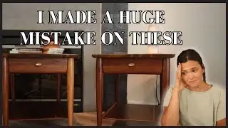 Restoring Vintage Mid Century Side Tables // Refinishing Natural Wood with Oil