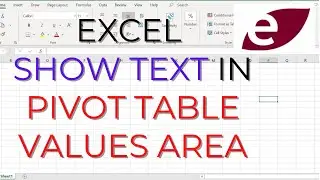 I Learned an Easy Way How to Show Text in the Pivot Table Values Area in Excel