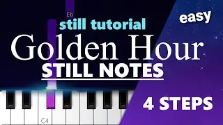 JVKE  ~ golden hour  * still notes *  piano part EASY TUTORIAL