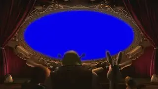 Shrek watching movie blue screen