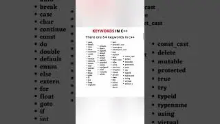 keywords🔑 in C, C++& Java | #keywords #c #java