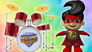 Learn Musical Instruments With Super Heroes | Nursery Rhymes & Learning Videos | Super Geek Heroes