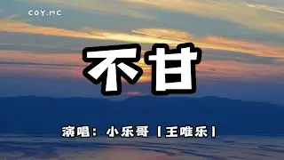 小樂哥（王唯樂）- 不甘『你讓我獨自斟滿這碗紅塵的酒』（動態歌詞/Lyrics Video）