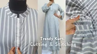 🌼Trendy Kurti Cutting And Stitching ✨| College Wear Kurti Cutting And Stitching ✨| DIY collar Kurti