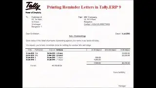 Printing & Email Reminder Letters in Tally.ERP 9
