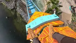 Pipeline-Surf coaster front seat on-ride view