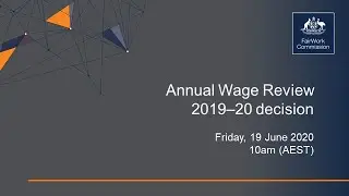 Annual wage review 2019-20 decision