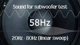 1 minute short subwoofer test. Low-frequency bass sound 20Hz - 80Hz (linear sweep)