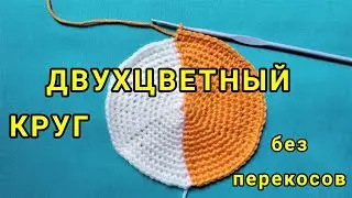 #shorts ДВУХЦВЕТНЫЙ КРУГ КРЮЧКОМ БЕЗ ПЕРЕКОСОВ