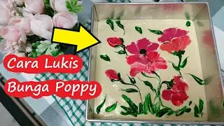 CHAPTER 2 : Tutorial how to draw Poppies Flower on Marble Cake #cakedecorating