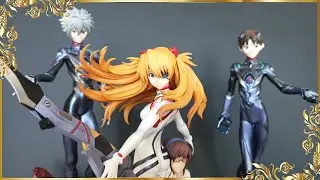Mari and Asuka by MegaHouse paired with Shinji and Kaworu by SEGA