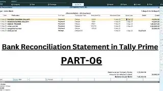 Bank Reconciliation Statement in Tally prime PART-06