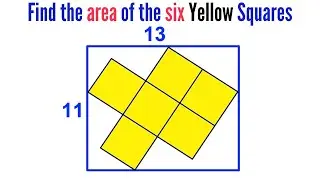 Can you find area of the six Yellow shaded Squares? | (Rectangle) | #math #maths | #geometry