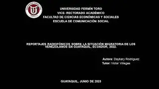 REPORTAJE RADIOFÓNICO HACIA UN PAÍS RECEPTOR