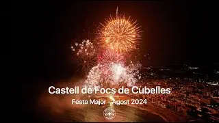 Castell de Focs de Cubelles 2024 des de l'aire.