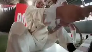 Hafthor Björnsson and Martin Licis in KFC Advertisement - Double Crispy Challenge