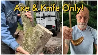 5 Hour Ladle Carved From Mystery Wood Found In Washington State With Only An Axe And Knife