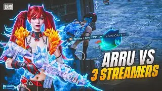 3.Streamers vs Arru } Most Fastest 1vs4 Clutches 💦 in Conqueror Lobby 🔱
