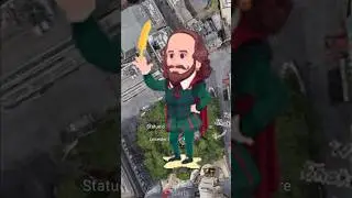 I found the Statue of William Shakespeare on Google Earth #shorts #map #googleearth #googlemaps