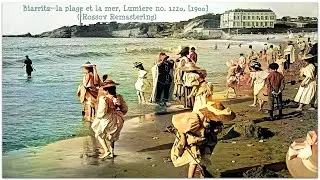 Biarritz--la plage et la mer, Lumière no. 1220, [1900] ( Rossov Remastering)