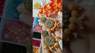 Handmade Earrings Making At Home Part-2 🧡😍 #jewelsandyou #handmade #shorts