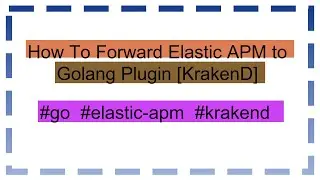 How To Forward Elastic APM to Golang Plugin [KrakenD]