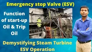 Emergency Stop Valve (ESV) in steam Turbine | Function of start-up oil & Trip Oil and switching oil