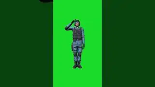 a soldier cartoon character slute on Green screen #animation #animatedcartoon
