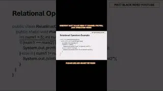 Example of Relational Operators in Java.