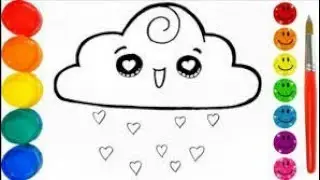 Easy to draw cloud picture for kids | Bolalar uchun bulut rasmini oson chizish