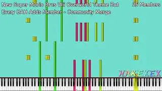 [Base MIDI] New Super Mario Bros Overworld Theme but every BAH adds member