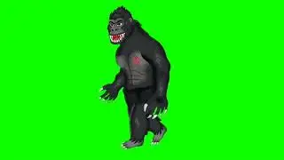 Gorila talking greenscreen animation | gorila vs daku rakkhosh | Free green screen | No copyright