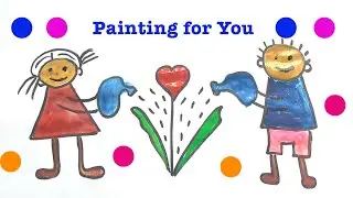 young girl and boy Pouring Water scene Painting and drawing ||Painting for You