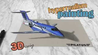 Magischer Flug: Pilatus Flugzeug in 3D auf Leinwand! 🎨 Stefan Pabst