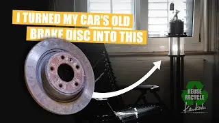 How to reuse an old brake disc to a flower stand lamp.