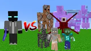 Rainbow Undying(Ruler Of The End) Vs OP Bosses - Minecraft Mob Battle