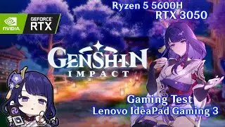 Lenovo IdeaPad gaming 3 ryzen 5 5600h with RTX 3050 genshin impact game test fps unlocked 🤔