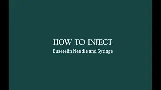 How to use Buserelin fertility medication for IVF or egg freezing.