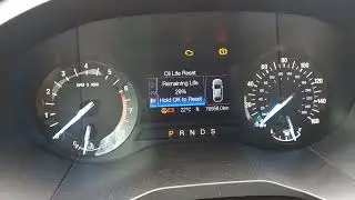 How to reset the oil change interval on a Ford Edqe.