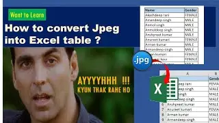 How to Convert Jpeg to Excel sheet ? || My Excel Tutor