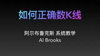 [Steven]如何正确数K线, Al Brooks 阿尔布鲁克斯系统教学  价格行为教学 Price Action 09