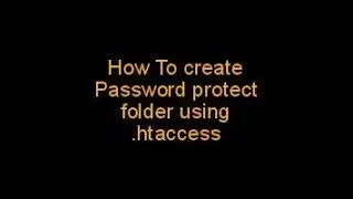 Create Password Protect folder using .htaccess