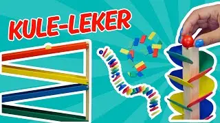 LÆRING FOR BARN: Se Kuler Trille, Snurre og Dominobrikker Falle! Farger, former, og fysikk.