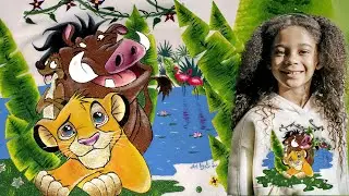 Как рисовать на одежде. Король Лев Акриловыми красками. Пумба акуна матата. Нарисовать тимон и пумба