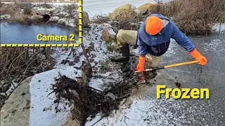 Unclogging 2 Clogged Pipes Frozen Shut Until It Starts Blasting