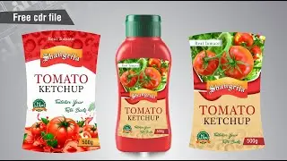 Coreldraw Tutorials | Tomato Ketchup Bottle Label Design in coreldraw || 