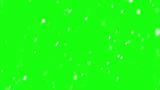 winter background snow falling isolated on green screen