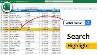 How to Make Search Box and Highlight Anything || Conditional Formatting || MS Excel