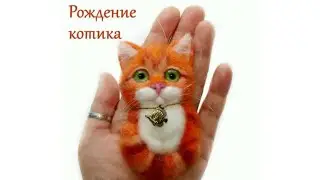 Мини МК Котик / сухое валяние игрушек из шерсти