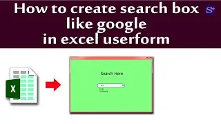 How to create search box like google in excel userform